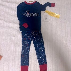 Rae Dunn Toddler Pajamas size 3T valentine dino